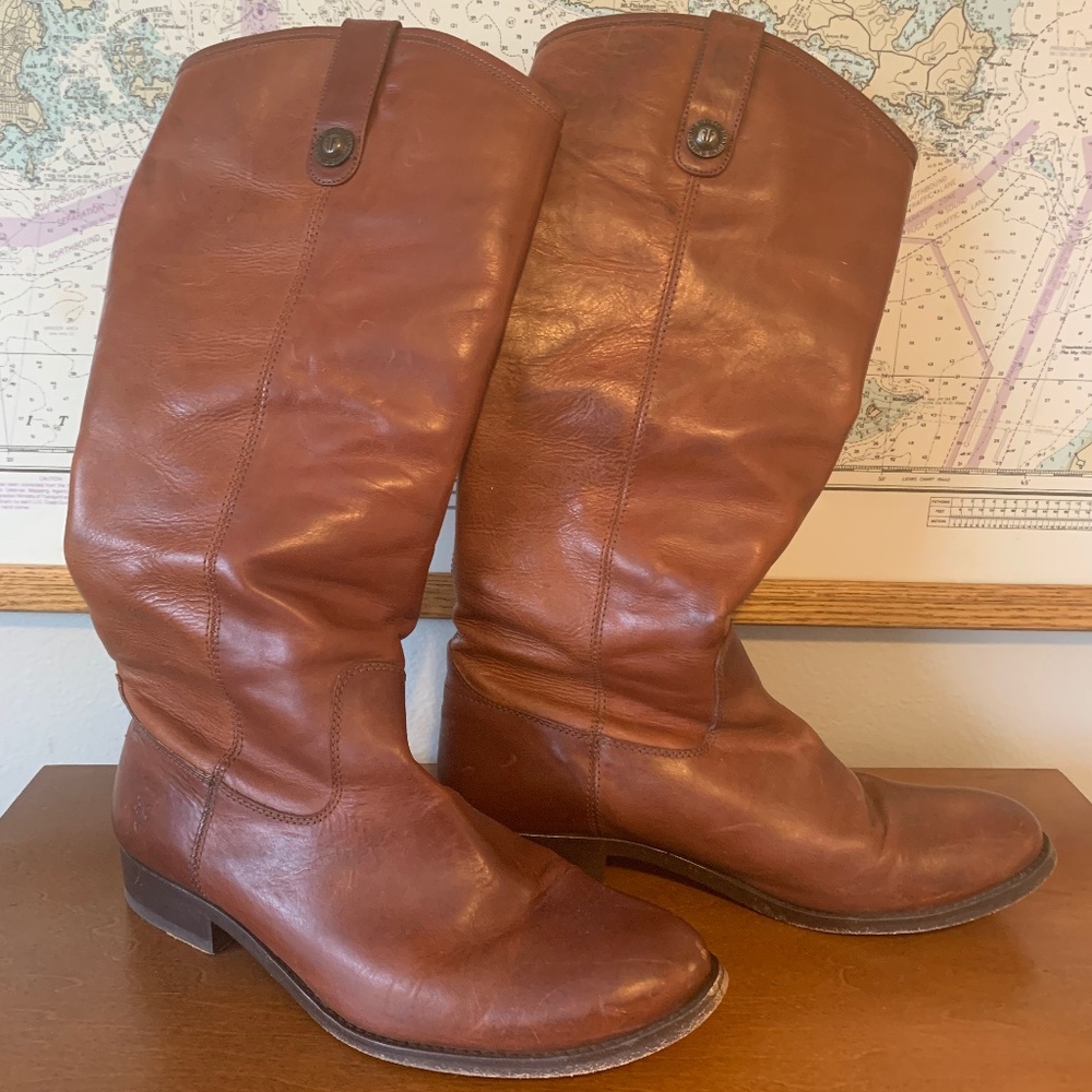 Frye Melissa Boots in Cognac